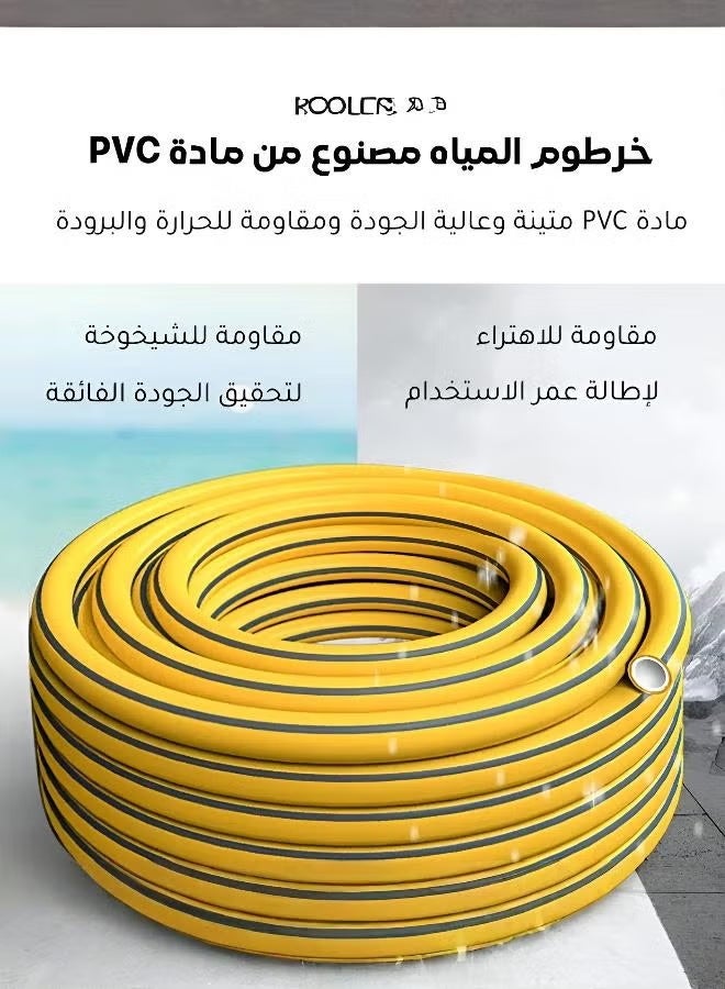 WINSEE Garden hose, 20-meter thick hose, durable hose, suitable for watering lawns, gardens and patios, as well as outdoor cleaning, household high-pressure water gun head, car wash adjustable nozzle, powerful water spray for gardens and flower gardens, patio cleaning tool with hose. - Image 5